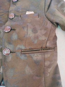 Boy Brown Patterned Blazer - Unique Design