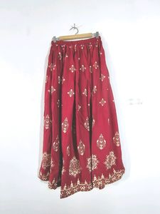 Maroon Printed Skirt (Women's)