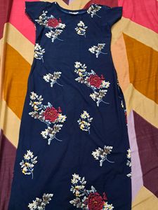 Beautiful Navy Blue Floral Kurti