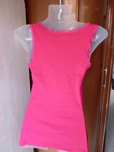 Ribbed Lace Trim Tank Top