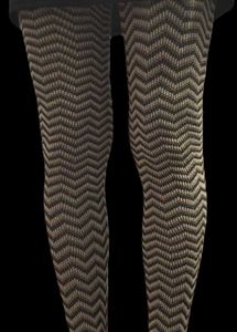 Chevron Pattern Knit Tights