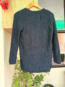 Sparkly V-Neck Tunic Top