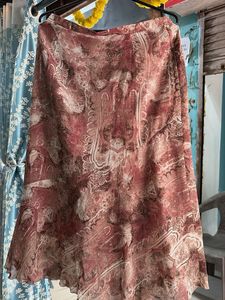 Boho Paisley Print Flowy Midi Skirt