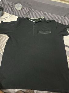 Black Short Sleeve Polo T-Shirt