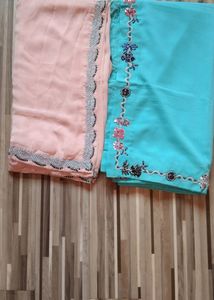 2 Dupatta  With Lessing.
