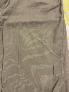 Mid-rise Olive Green Zebra Print Jeans
