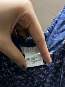 Cute Blue Printed Sleeveless Kurti