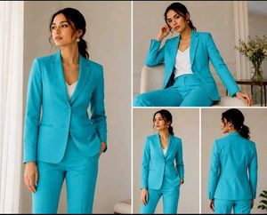 Chic Teal Blue 3-Piece Pantsuit 32 size