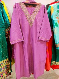 Beautiful Purple Kurta Set with Dupatta