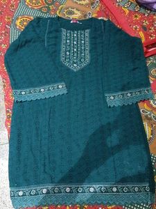 Elegant Green Chikankari Kurta