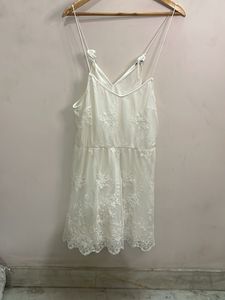 Elegant White Lace Mini Dress