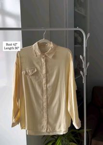 Chic Light Yellow Button-Up Shirt