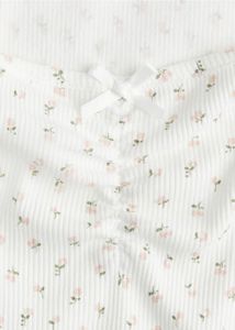 H&amp;M White Square Neck Puff Sleeve Top