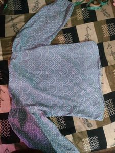 Blue &amp; Purple Patterned Button-Up Blouse