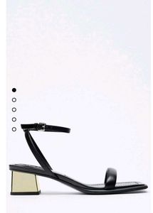 100% original Zara Black Heeled Sandals