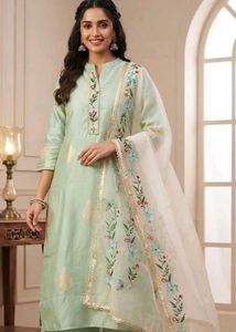 Beautiful Mint Green Kurta Set with Dupatta