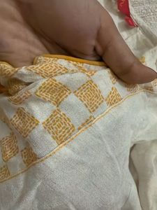 White &amp; Yellow Checkered Kurta