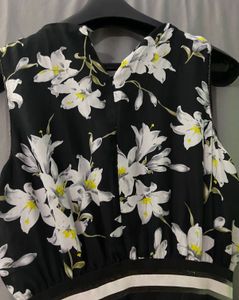 Madame Floral Soft Maxi Black Elegant Dress