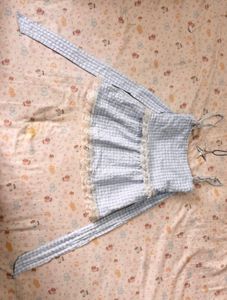 Cute Gingham lace Top