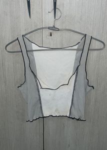 Grey Cropped Tank Top