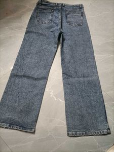 Trendy Wide Leg Acid Wash Jeans