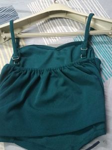 Teal Spaghetti Strap Crop Top