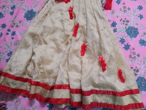 Elegant Beige Kurta with Red Accents