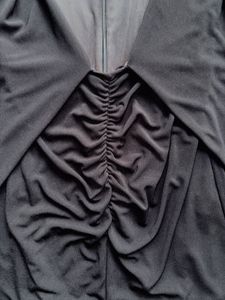 Zara Chic Black Ruched Long Sleeve Dress