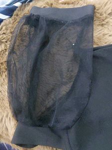 Elegant Black Sheer Sleeve Dress