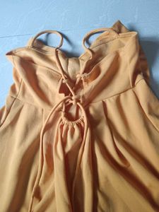 🇹🇭Chic Yellow Bow Tie Mini Dress