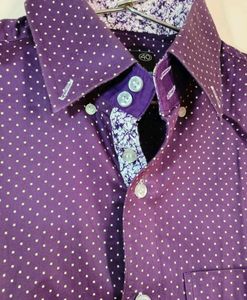 PURPLE SHIRT FOR MENS WITH WHITE DOTTED DESING