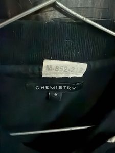 Black Zip Polo Neck Top