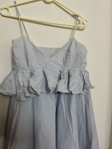 Blue Striped Summer Mini Dress