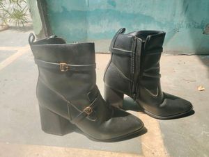 Stylish Black Heeled Ankle Boots