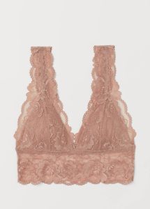 Wattiertes Bralette aus Spitze - Puderrosa - DAMEN