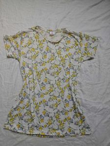 Floral Print korean Tunic Top