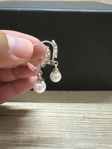 Pearl Drop Earrings with Cubic Zirconia