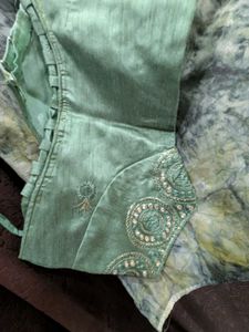 Beautiful Green Saree with Blouse