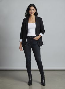 Black Blazer with Polka Dot Lining