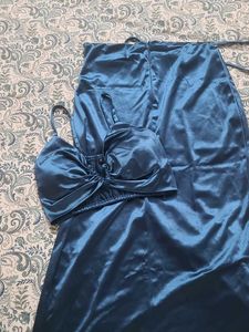 Satin Ruched Crop Top