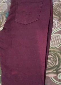 Roadster Maroon Cropped Jeggings