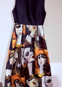 Stunning head turner Face Print Maxi Dress