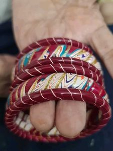 Red &amp; Gold Decorative Bangles ( Lakh Ki Chudi)