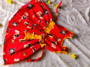 Red Printed Kids Fancy Dress / Frock – 2-3 yrs