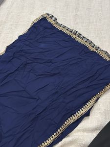 Embroidered Navy Blue Kurta