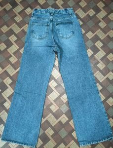 Wide Leg Blue Denim Jeans