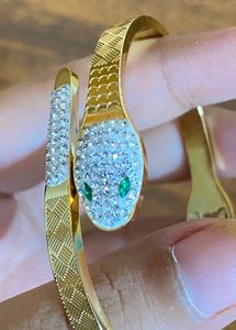 STONE STUDDED SNAKE ANTITARNISH BRACELET