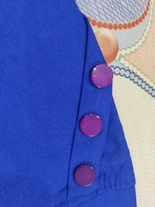 Royal Blue Button Detail pants ( capri)
