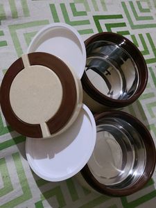 Beige And Brown 2 Stair Lunch Box