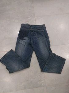 Vintage Retro Striped Patchwork Denim Jeans